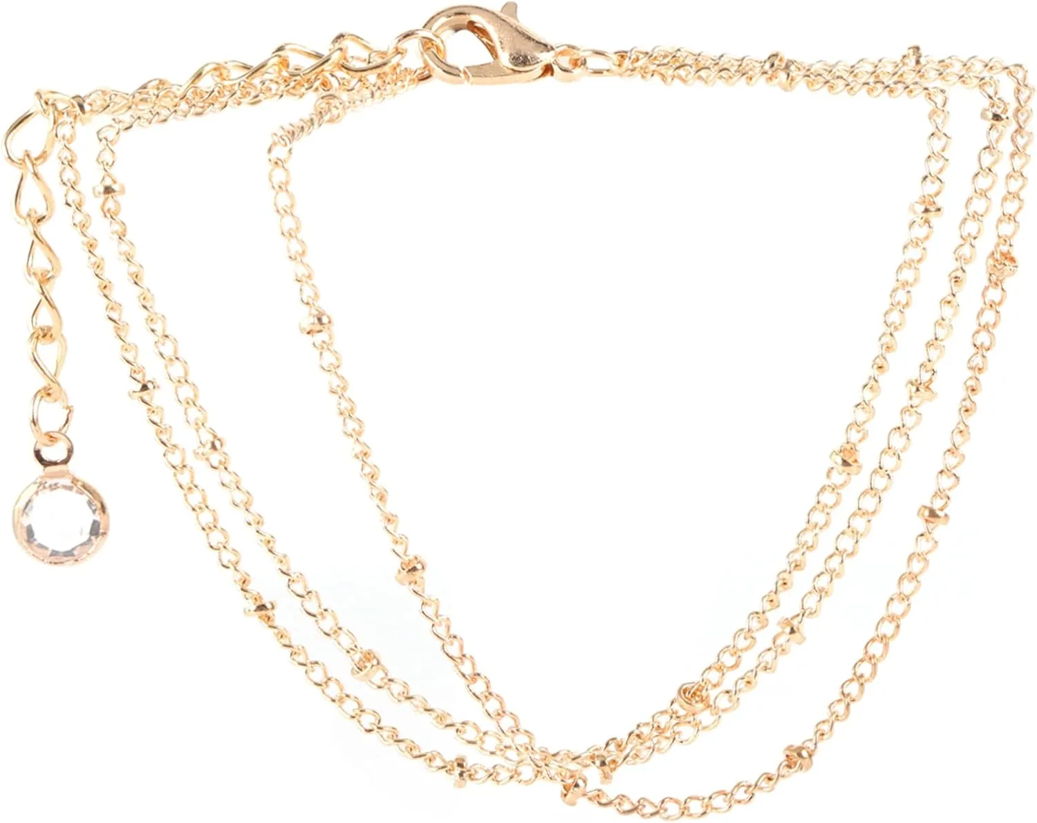 Homoyoyo Gold-plated Layered Anklets Pearl Gold Bracelet Artistic Bead Bracelet