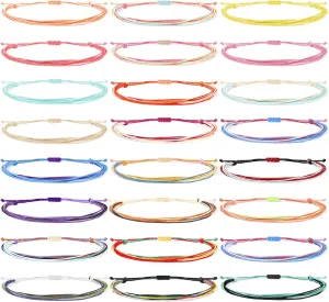 HUASAI Friendship String Bracelets for Women Adjustable Ankle Bracelets for Women Handmade Braided Bracelet Waterproof Surfer Beach Bracelet Jewelry Summer Outfits Beach Accessories