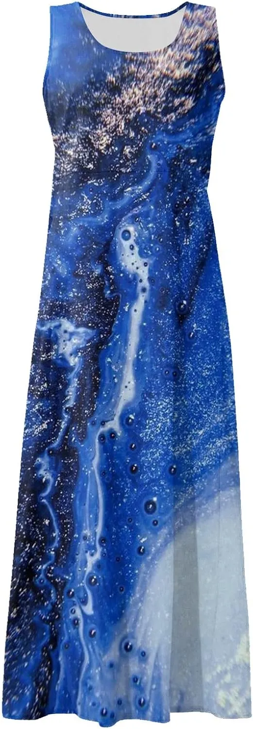 HXHYQKP Plus Size Dresses for Curvy Women - Sleeveless Summer Maxi Sun Dresses with Pockets