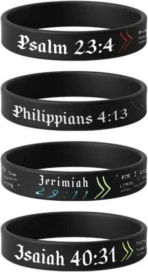 Inkstone Silicone wwjd bracelets 4 Pack | Study Bible Accessories for Men & Women | Christian Gifts | Jesus Rubber Bracelets for Events, Classroom Birthdays, Family Reunions, Bulk Friendship Bracelets