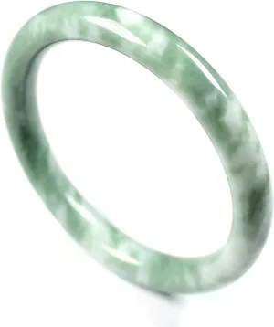 Jade Bracelet for Women, 100% Natural Green Jade, Good Luck Genuine Grade A Round Jade Bangles with Jewelry Box and Certificate, Inner 2.12-2.52''/54-64mm