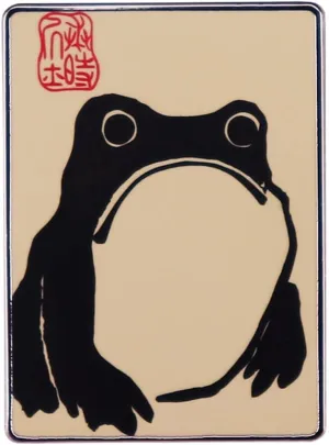 Japanese Art Frog Painting Brooch Cute Animal Enamel Pin Denim Lapel Bag Pin Anime Froggy Metal Badge Clothes/Jackets & Hat Accessories Jewelry Gift For Friends Gift