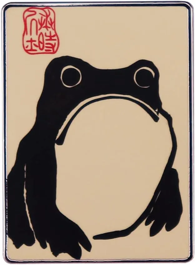 Japanese Art Frog Painting Brooch Cute Animal Enamel Pin Denim Lapel Bag Pin Anime Froggy Metal Badge Clothes/Jackets & Hat Accessories Jewelry Gift For Friends Gift
