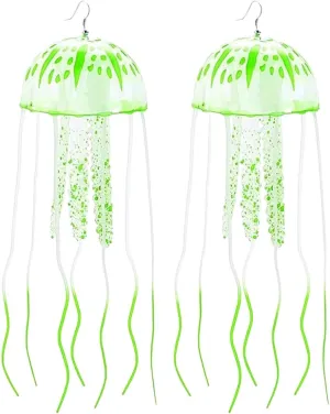 Jellyfish Earrings Light Up Glow in The Dark Unique Weird Fun Fluorescent Party Earrings for Women Men Waterproof Costume Accessories for Rave Festival Night Events