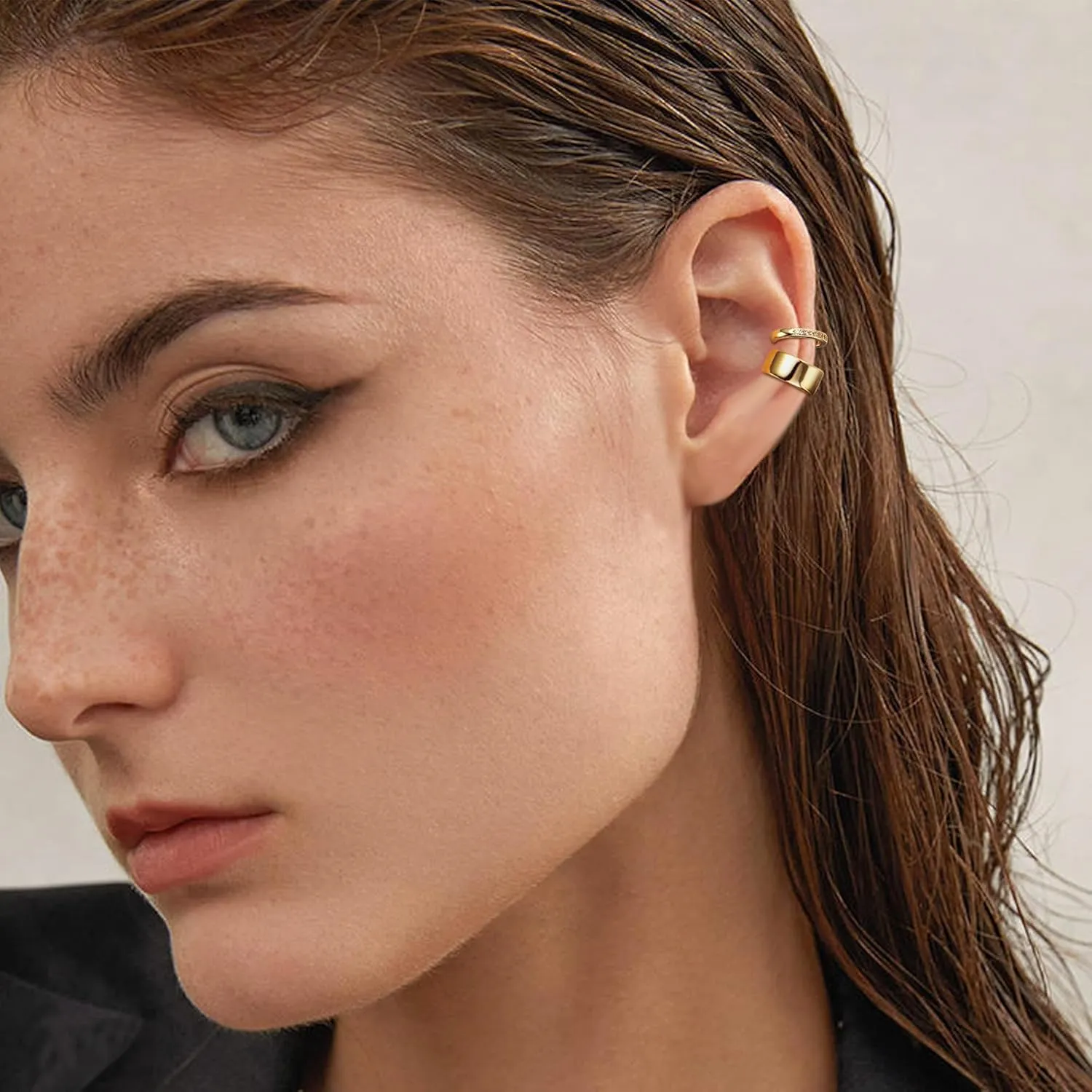 JeryWe 20 Pcs Ear Cuffs Earrings for Women Non Piercing Adjustable Fake Clip On Cartilage Huggie Dainty Minimal Crossed Conch Piercing Sparkling Jewelry Silver Rose Gold