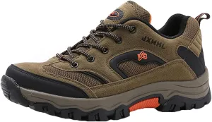 JiuQing Men's Hiking Shoes Casual Trail Running Shoes Waterproof Low Rise Backpacking Camping Trekking Shoes
