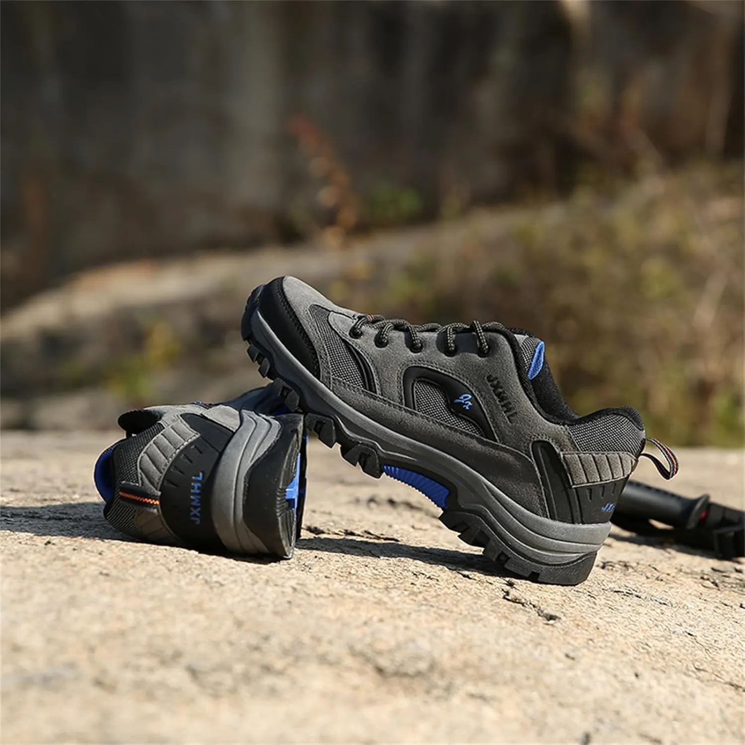 JiuQing Men's Hiking Shoes Casual Trail Running Shoes Waterproof Low Rise Backpacking Camping Trekking Shoes