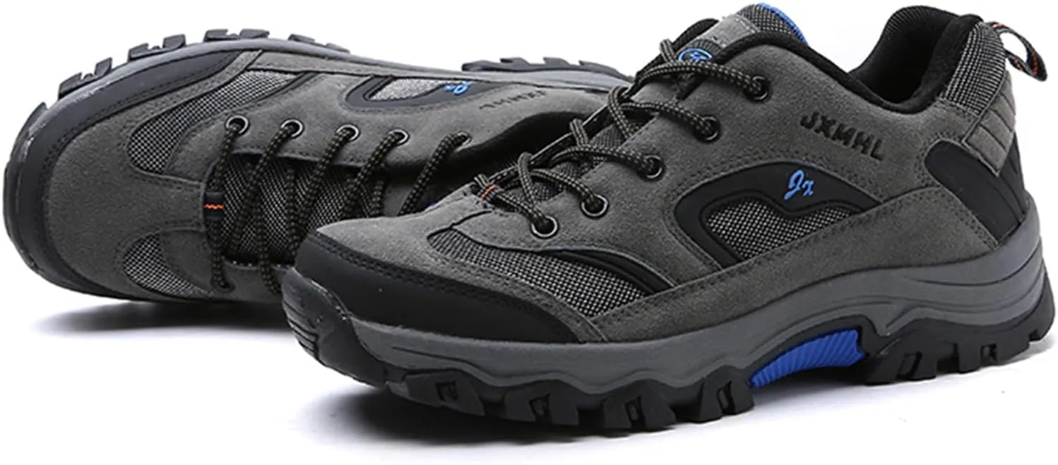 JiuQing Men's Hiking Shoes Casual Trail Running Shoes Waterproof Low Rise Backpacking Camping Trekking Shoes