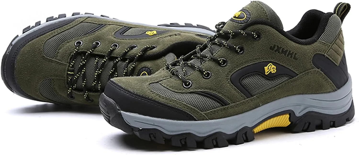 JiuQing Men's Hiking Shoes Casual Trail Running Shoes Waterproof Low Rise Backpacking Camping Trekking Shoes