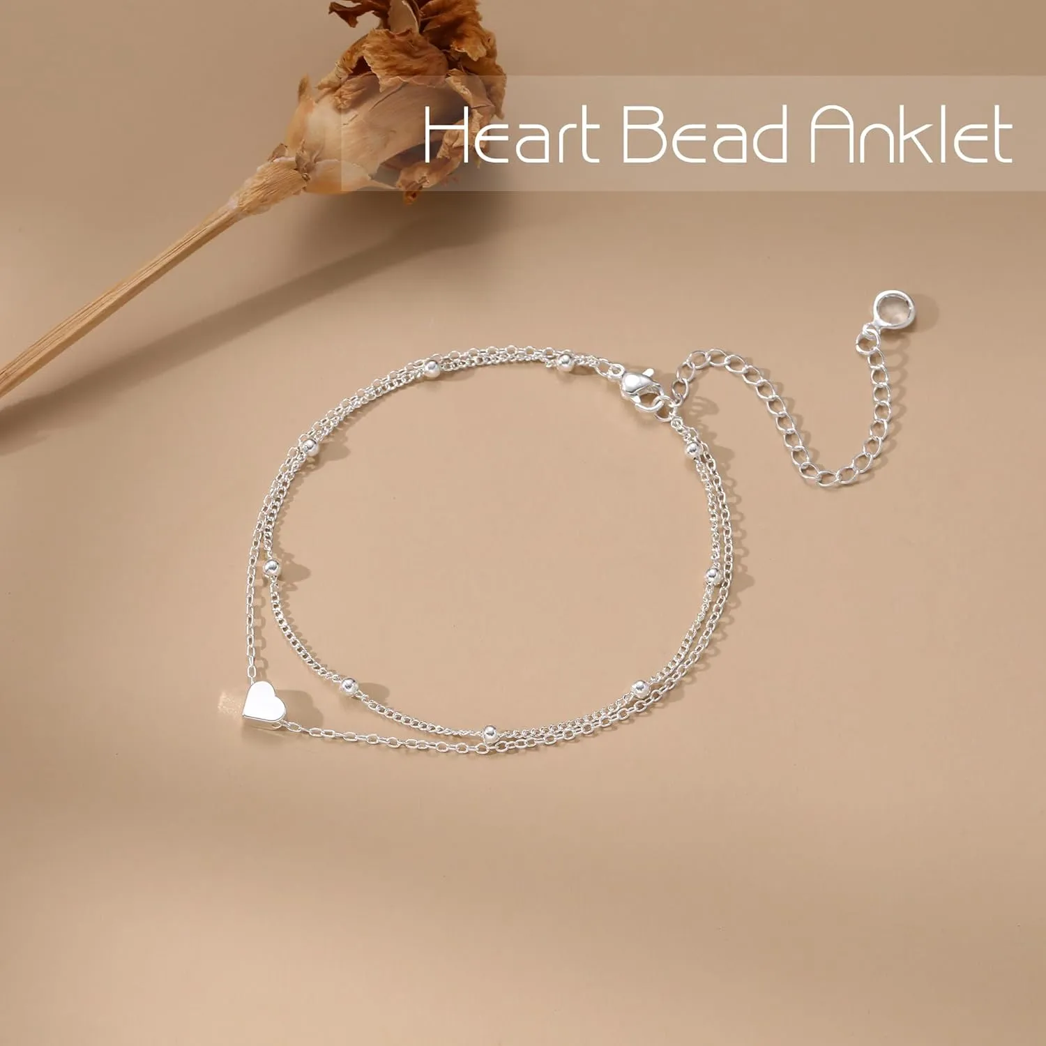 JSJOY Anklet Bracelets for Women Silver Gold Anklet Bracelets for Women Waterproof Layered Anklets Summer Vacation Jewelry Gift for Mom Women