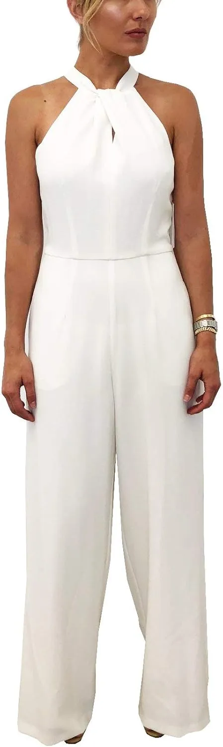 Julia Jordan Women's Sleeveless Knot Neck Wide Leg Jumpsuit, Elegant and Dress