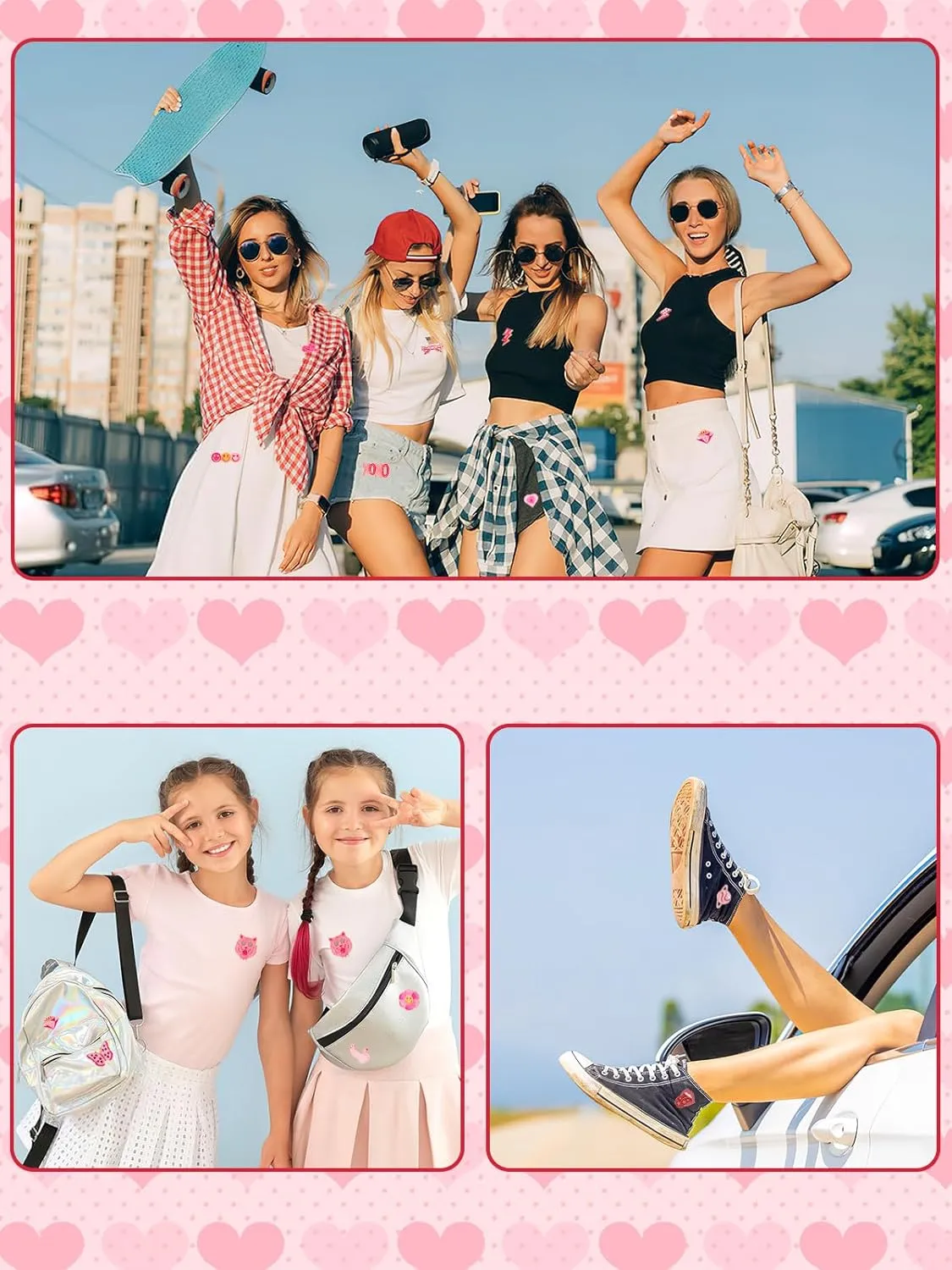 JUNEBRUSHS 28pcs Girl Pink Power Brooch Pins Pink Ribbon Lapel Pins for Women Girl Power Clothes Preppy Decorations Accessories