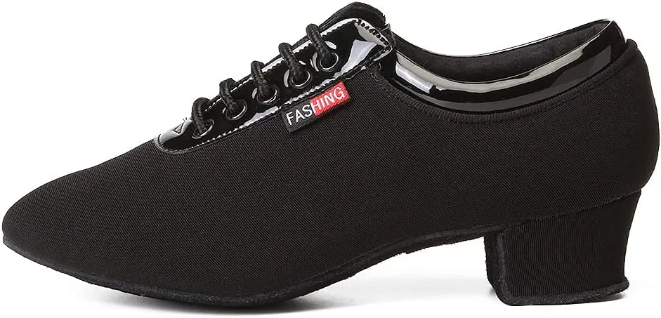 JUODVMP Men & Women Ballroom Dance Shoes Lace-up Latin Modern Salsa Dance Practice Teaching Performance Model 601
