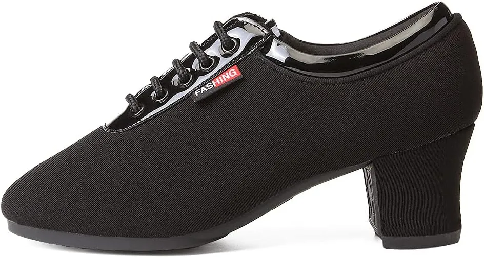JUODVMP Men & Women Ballroom Dance Shoes Lace-up Latin Modern Salsa Dance Practice Teaching Performance Model 601