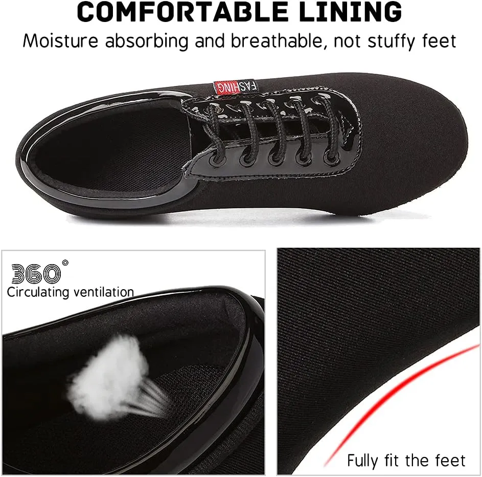 JUODVMP Men & Women Ballroom Dance Shoes Lace-up Latin Modern Salsa Dance Practice Teaching Performance Model 601