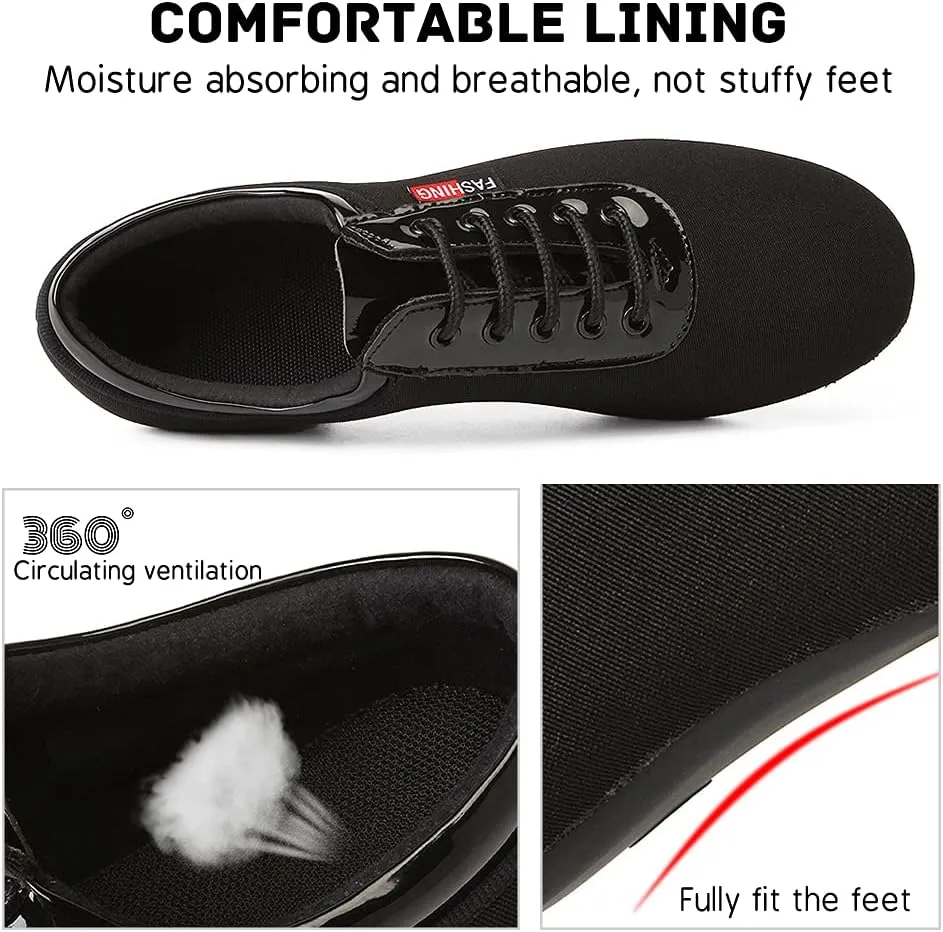 JUODVMP Men & Women Ballroom Dance Shoes Lace-up Latin Modern Salsa Dance Practice Teaching Performance Model 601