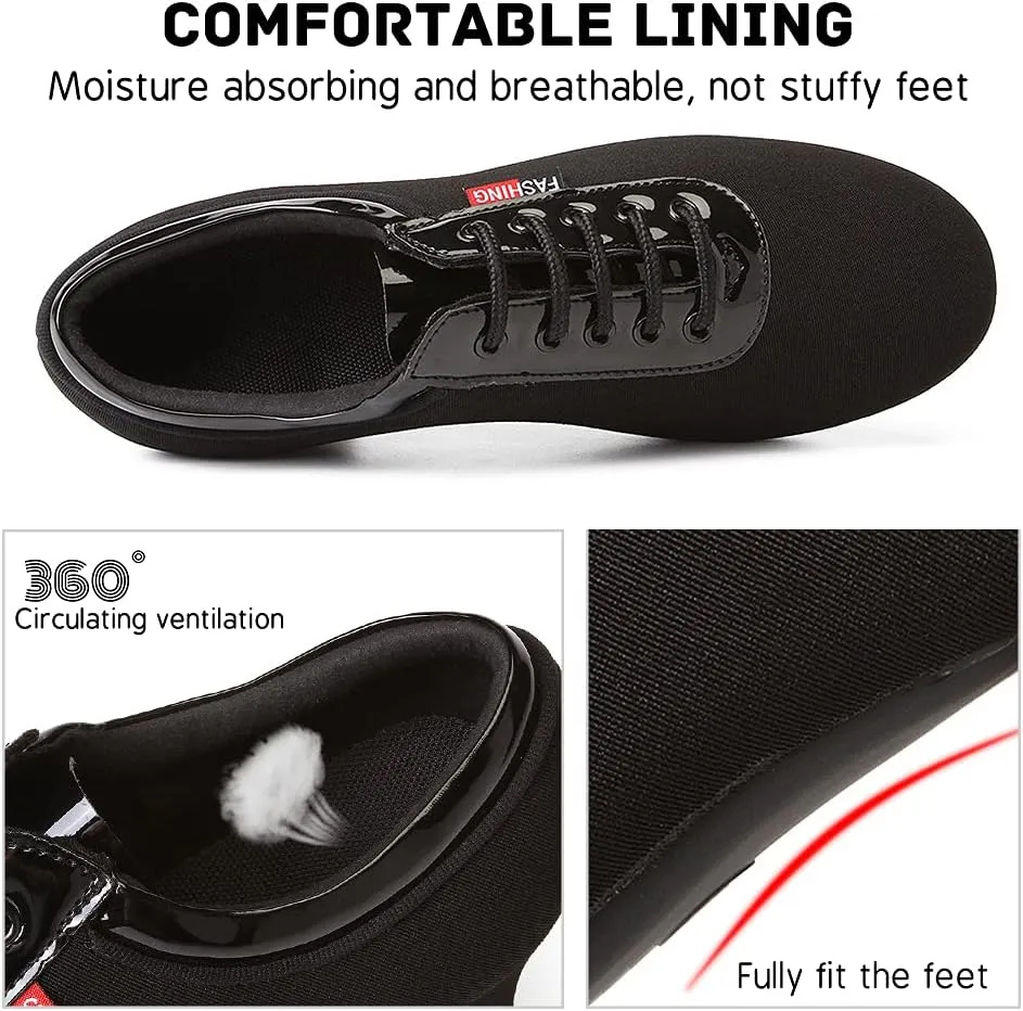 JUODVMP Men & Women Ballroom Dance Shoes Lace-up Latin Modern Salsa Dance Practice Teaching Performance Model 601