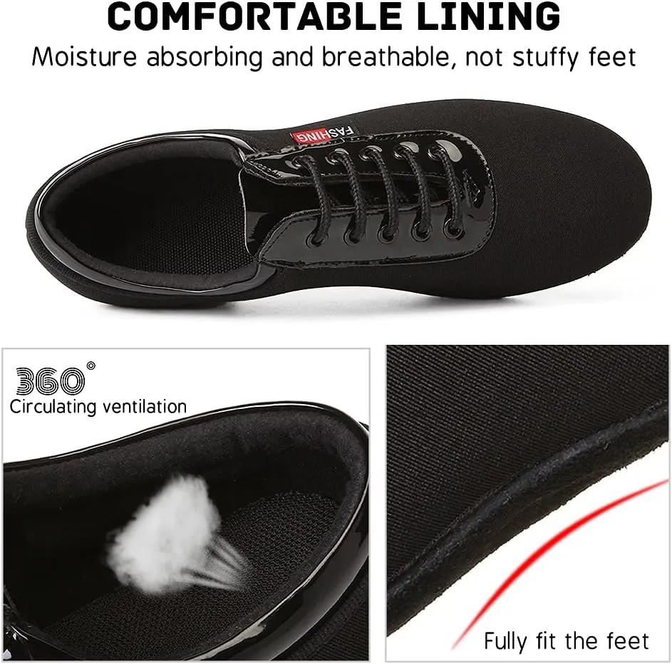 JUODVMP Men & Women Ballroom Dance Shoes Lace-up Latin Modern Salsa Dance Practice Teaching Performance Model 601