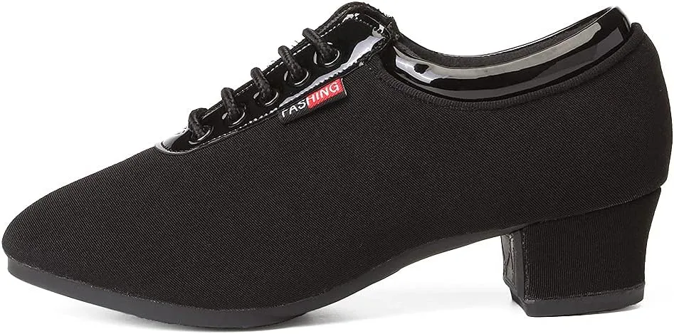 JUODVMP Men & Women Ballroom Dance Shoes Lace-up Latin Modern Salsa Dance Practice Teaching Performance Model 601