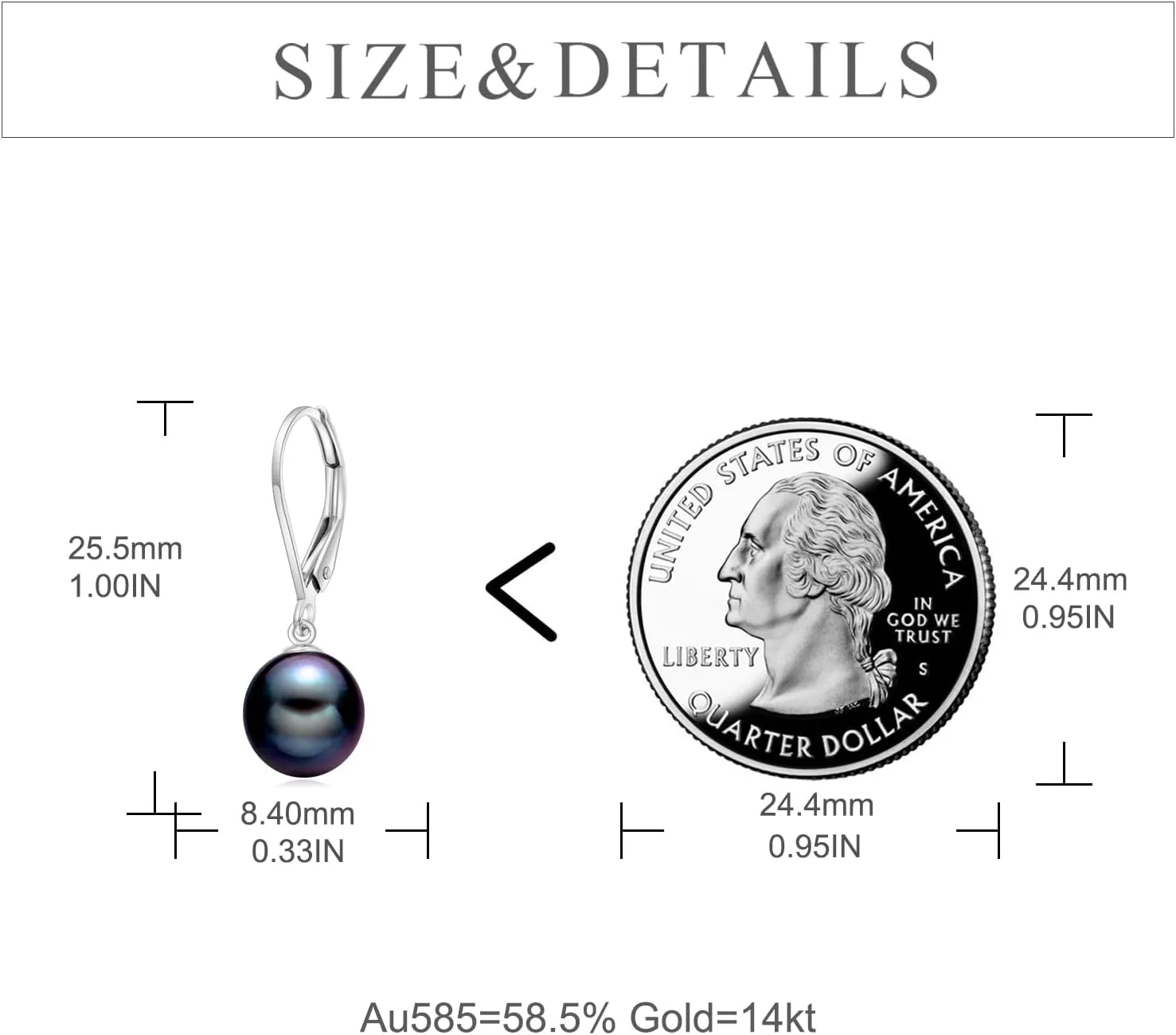 KECHO 14k Solid Gold Freshwater Pearl Drop Leverback Earrings for women Bridesmaid Gifts for Her