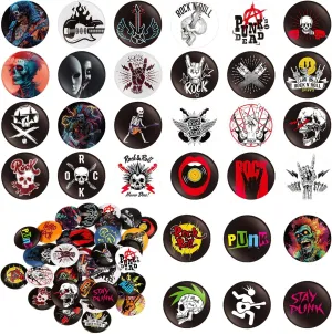 Kigeli 30 Pack Band Pins Buttons 1 Inches Retro Punk Button Pin Slogans Sayings Pinback Buttons for Backpacks Bags Hat Jeans