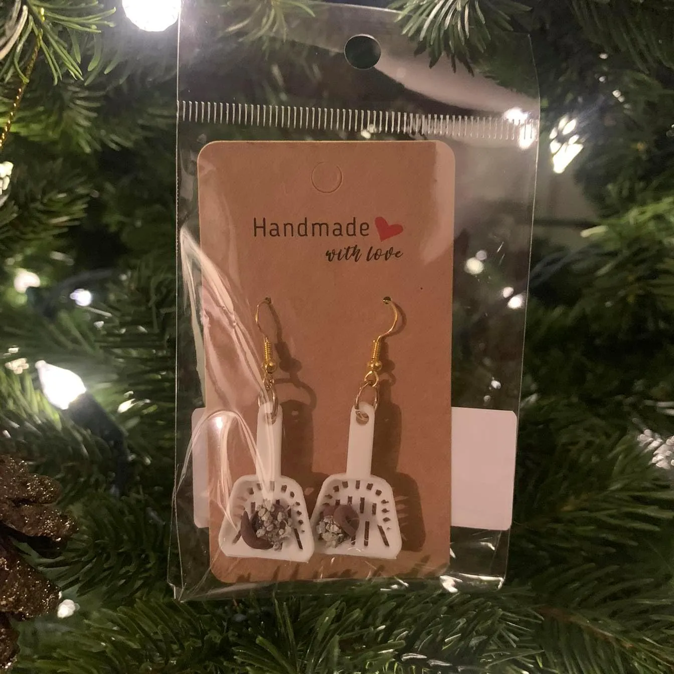 Kitty Litter Pooper Scooper Earrings  Funny Unique Gift for Cat Lovers, Pet Owners, and Animal Care Professionals, Cat Pooper Scooper Earrings, New 2025