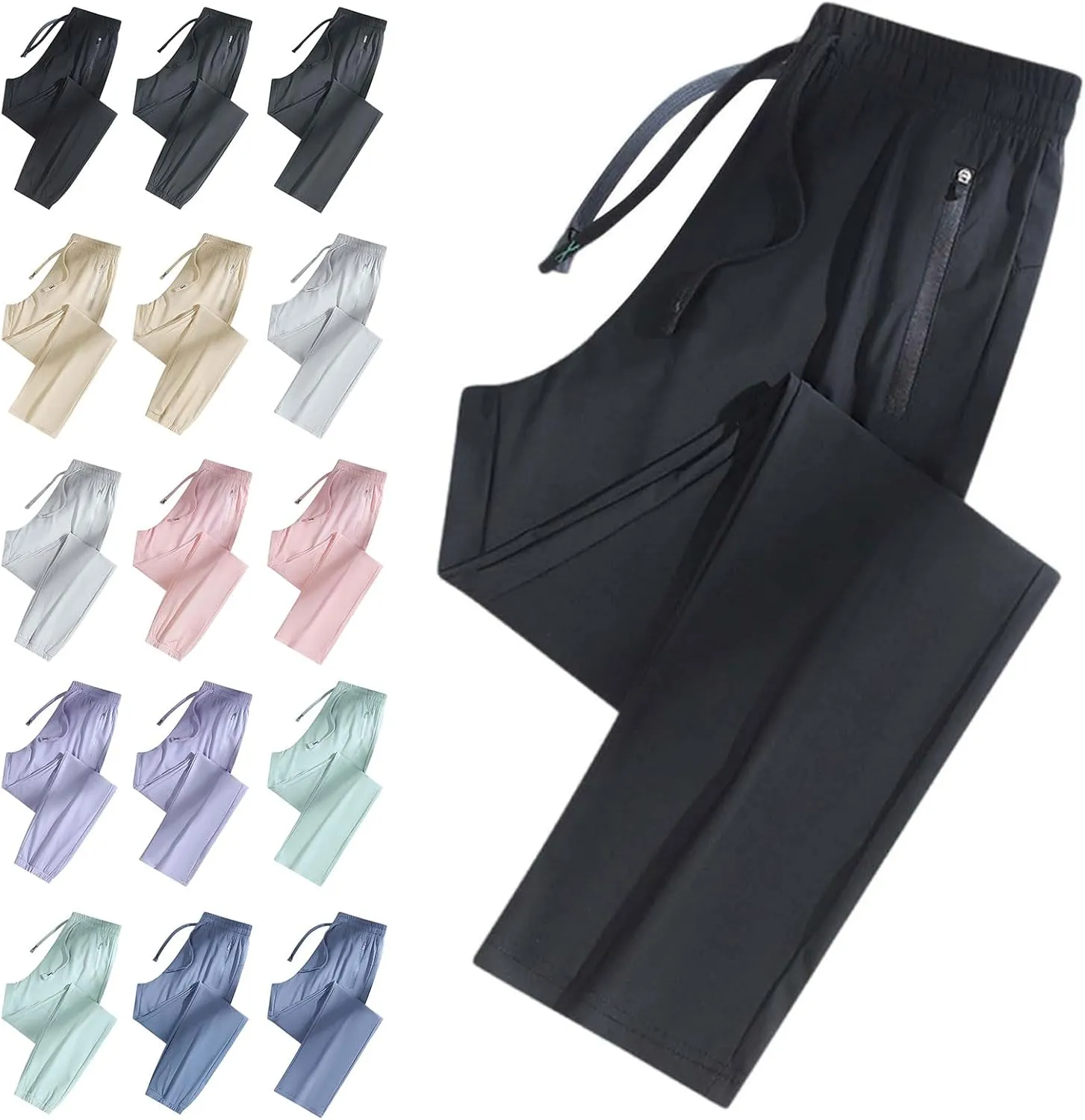 Kubbon Beeswan Pants for Women Casual Stretch Active Quick Drying Pants Plus Size Breathable Pant Drawstring Pant with Pocket