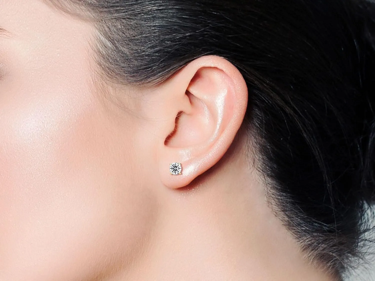 Lab Grown Diamond Stud Earrings in White & Yellow Gold  Available in All Carat Weights, Eco-Friendly, Conflict-Free, Sustainable Diamond Jewelry for