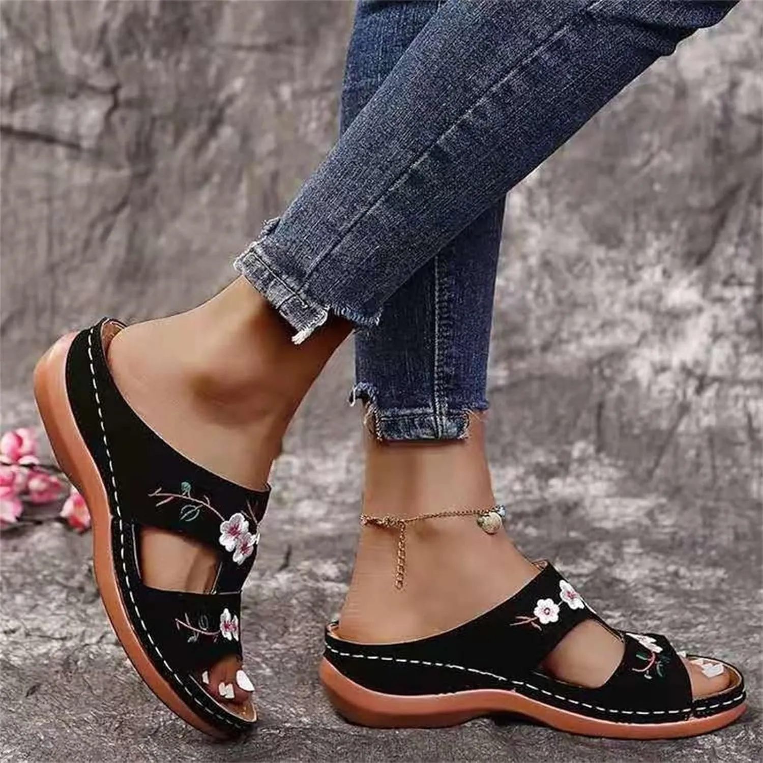 Ladmiple Orthopedic Sandals For Women Elegant Arch Support Slides Slippers Comfort Dressy Summer Orthotic Flip Flops