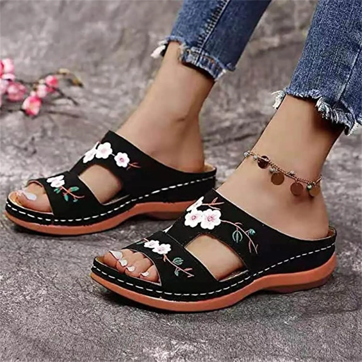 Ladmiple Orthopedic Sandals For Women Elegant Arch Support Slides Slippers Comfort Dressy Summer Orthotic Flip Flops