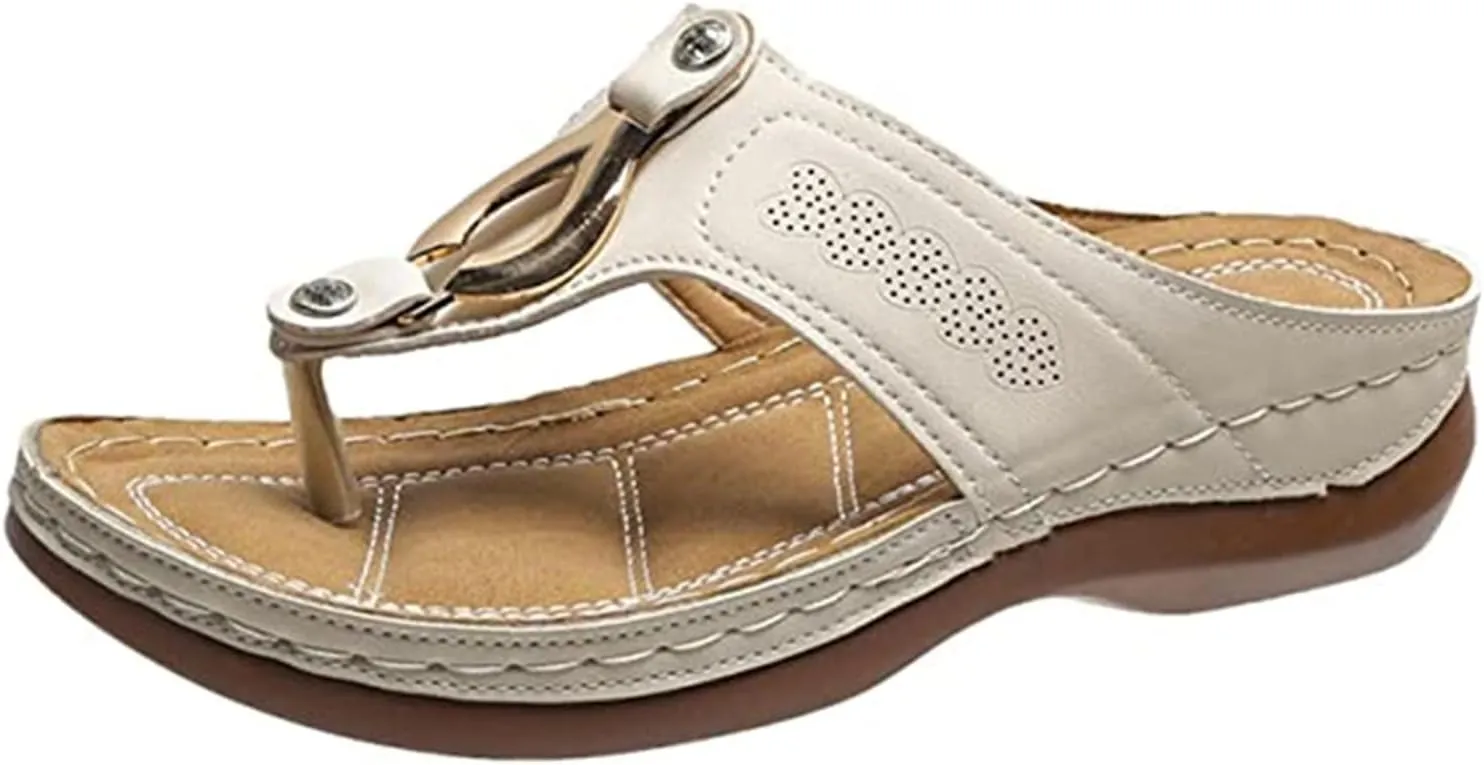 Ladmiple Orthopedic Sandals For Women Elegant Orthotic Flips Flops Arch Support Flat feet Slides Comfortable Walking Shoes