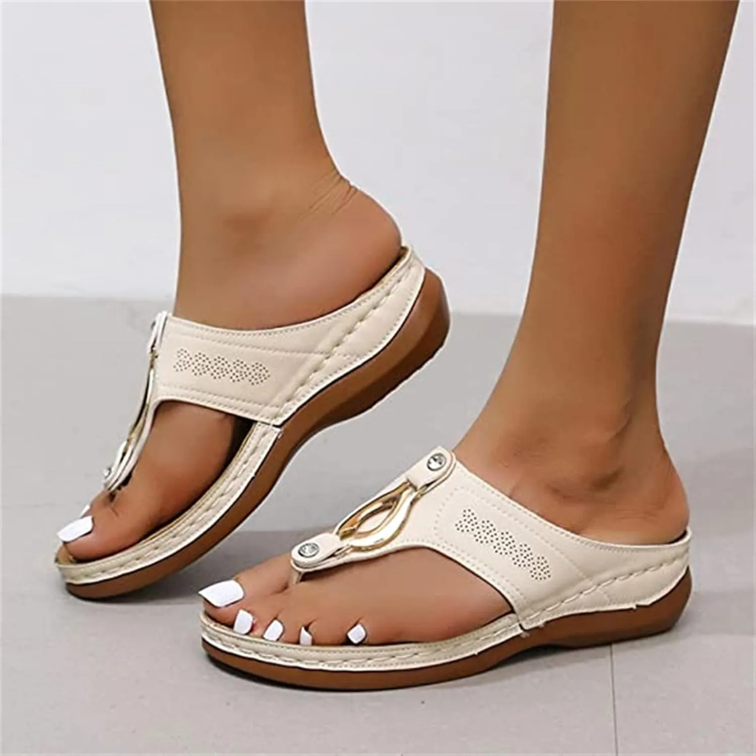 Ladmiple Orthopedic Sandals For Women Elegant Orthotic Flips Flops Arch Support Flat feet Slides Comfortable Walking Shoes