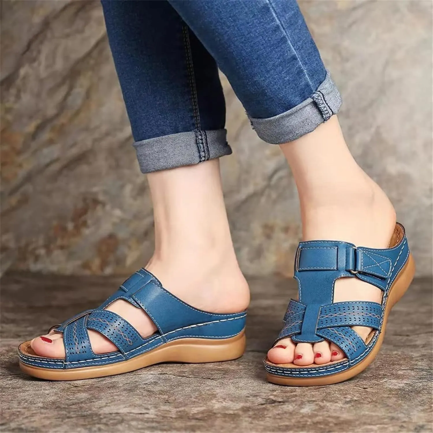 Ladmiple Orthotic Sandals For Women Plantar Fasciitis Comfortable Arch Support Dressy Summer Orthopedic Flip Flops Slides
