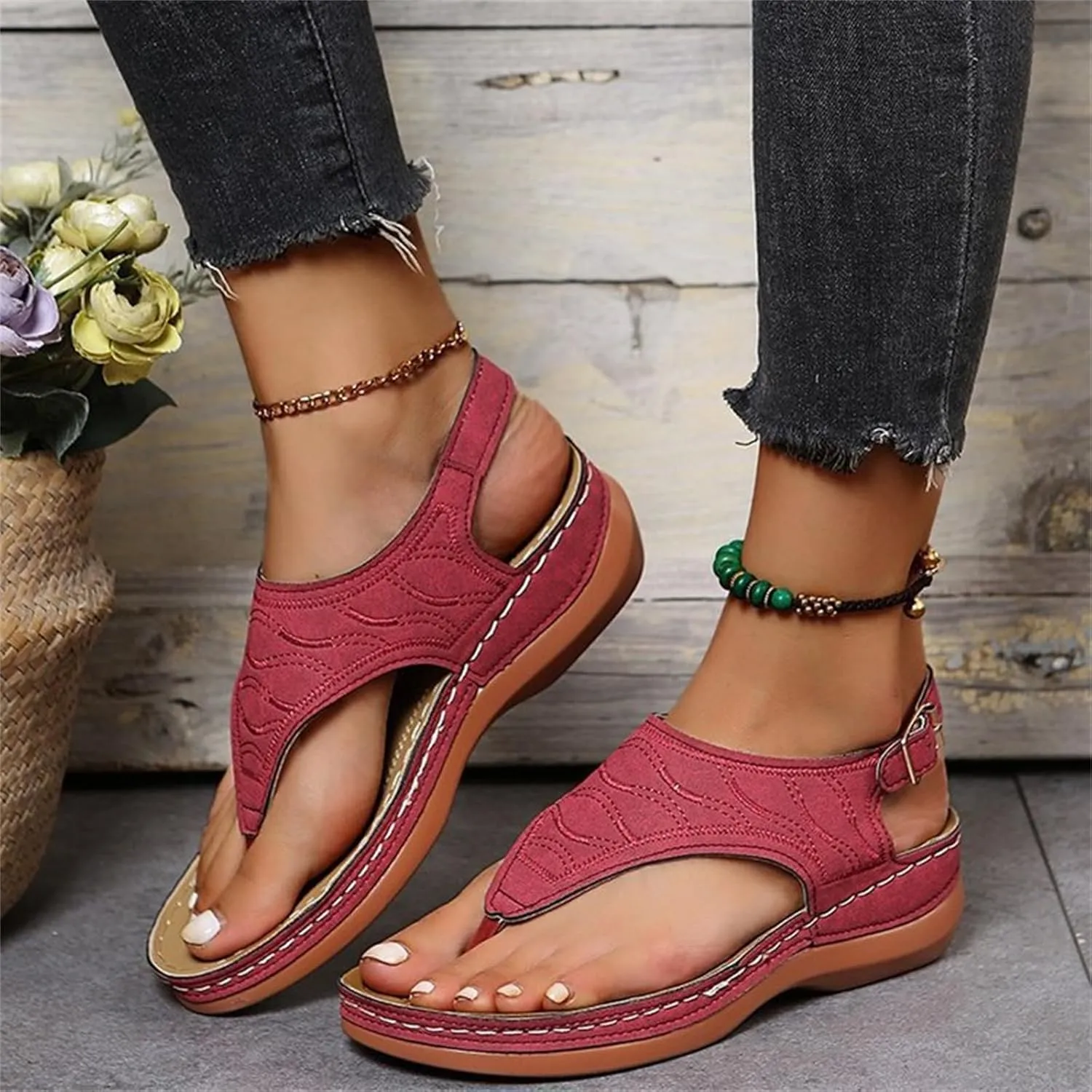 Ladmiple Orthotic Sandals For Women With Arch Support Orthopedic Flip Flops Soft Dressy Summer Beach Shoes Comfortable Slides