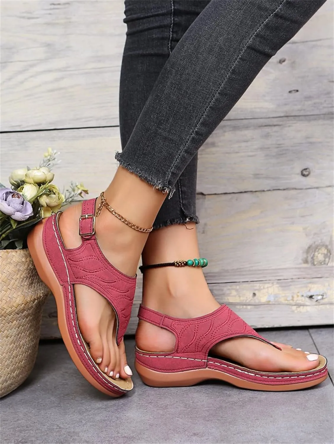 Ladmiple Orthotic Sandals For Women With Arch Support Orthopedic Flip Flops Soft Dressy Summer Beach Shoes Comfortable Slides