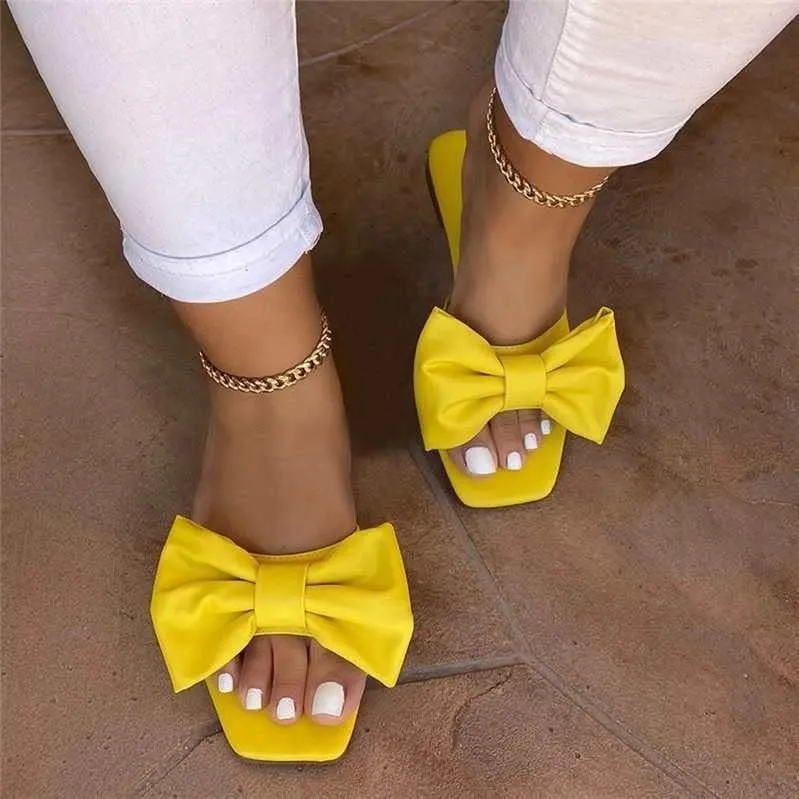 Ladmiple Sandals for Women Dressy Summer,Women's Cute Bow Knot Beach Flip Flops Flats Comfy Casual Platform Shoes Sandal