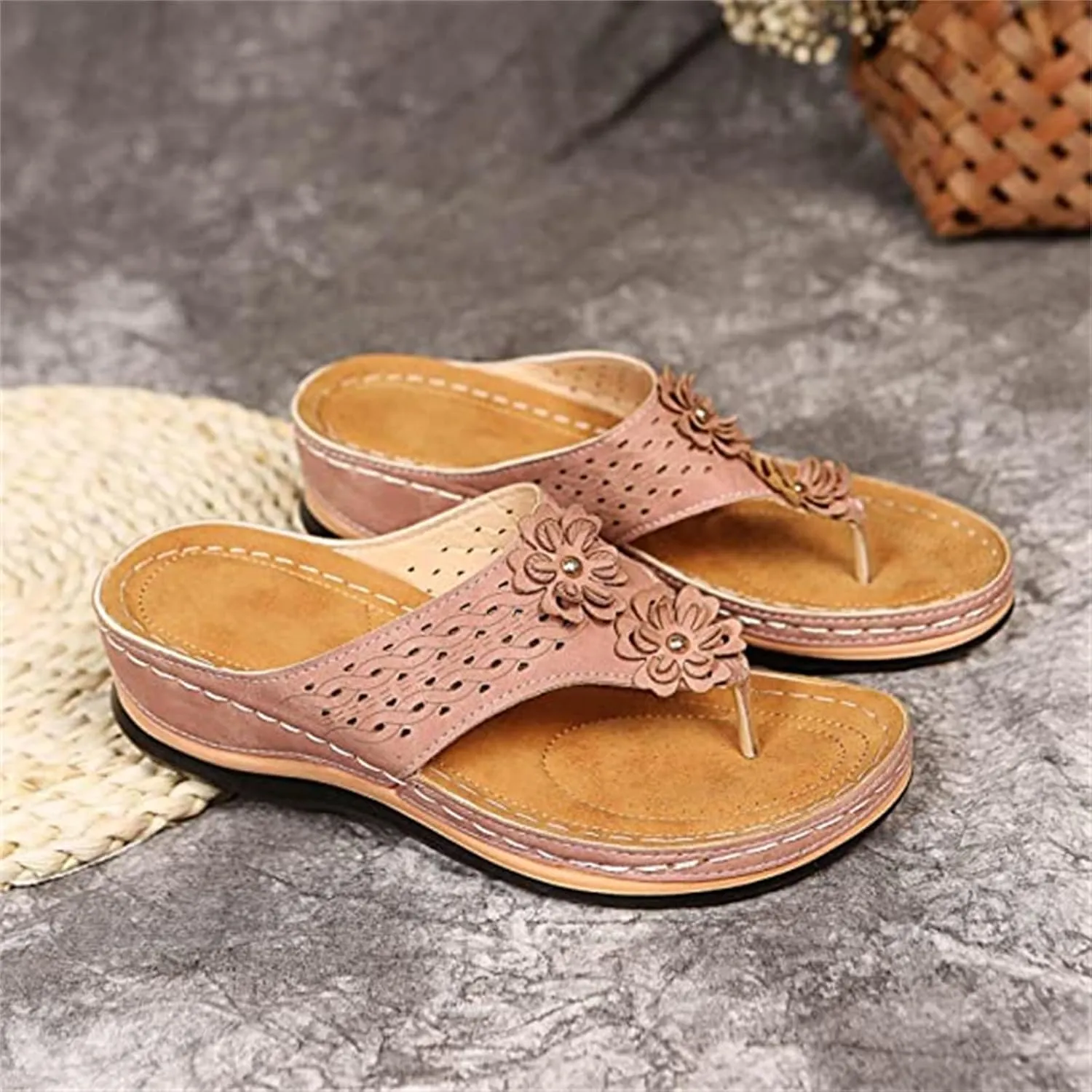 Ladmiple Sandals Women Comfortable Walking Arch Support Orthopedic Slides Slippers Dressy Summer Orthotic Flip Flops