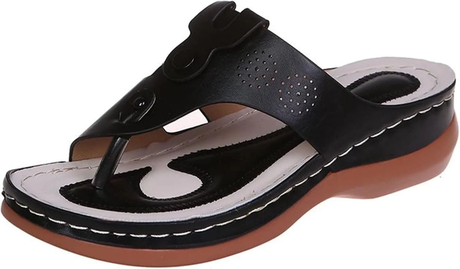 Ladmiple Sandals Women Fashion Wedges Orthotic Slides Fashion Orthopedic Flip Flops Slippers With Comfortable Arch Support
