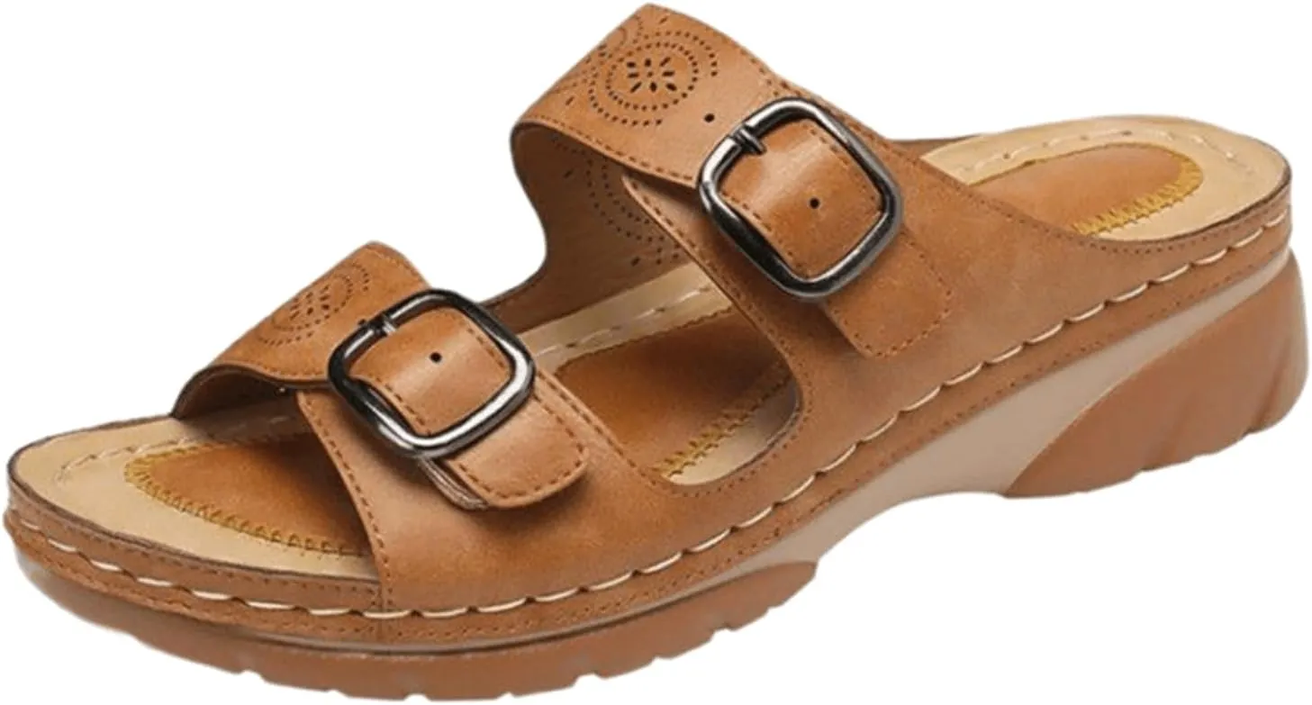 Ladmiple Womens Sandals Comfortable Walking Orthopedic Arch Support Flip Flops Dressy Summer Beach Shoes Orthotic Slides
