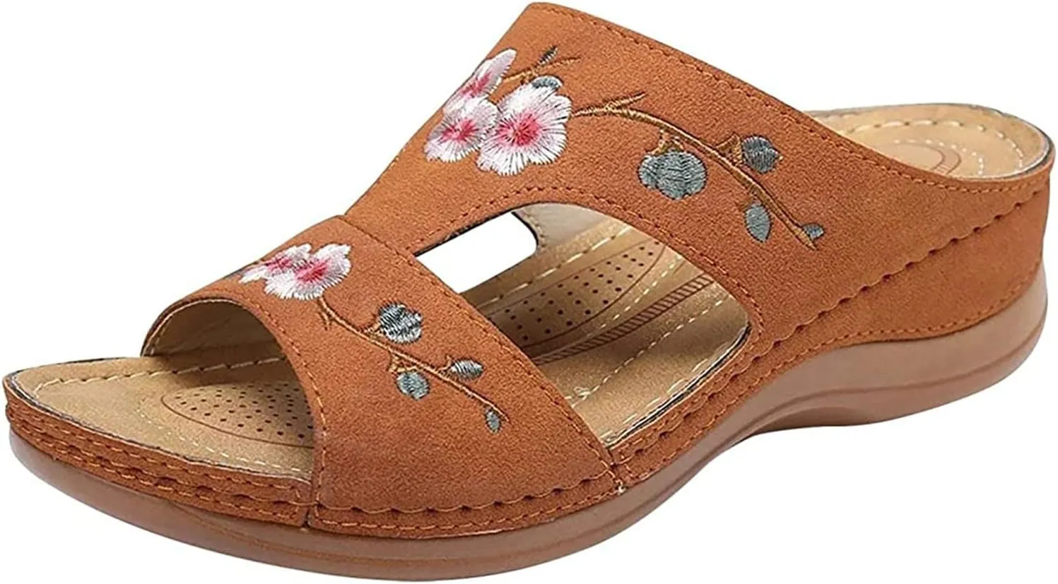 Ladmiple Women's Sandals With Arch Support Dressy Fashion Orthotic Slides Lightweight Athletic Slip On Orthopedic Slippers