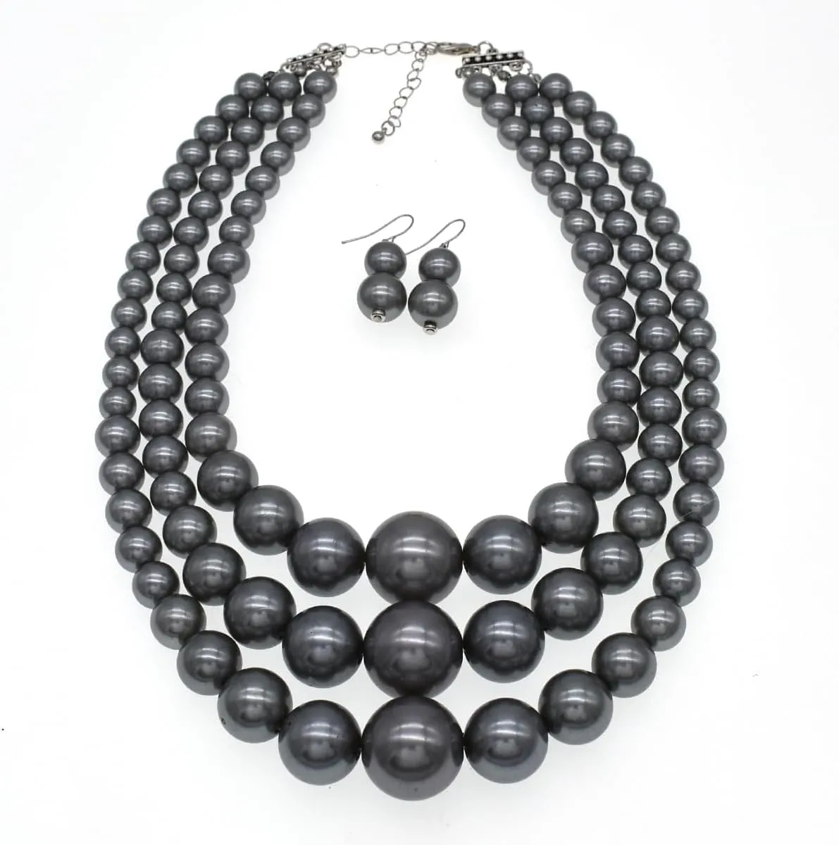 Layered Faux Pearl Necklace Set for Women Matching Earrings and Braclet with a Touch of Glamour Luxurious Shine Affordable Price-Perfect for any Occassion