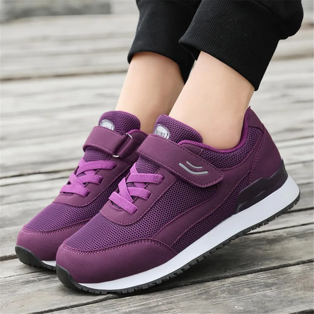 LEADER SHOW Women's Comfort Walking Shoes Casual Safety Non-Slip Elderly Hook-and-Loop Sneakers
