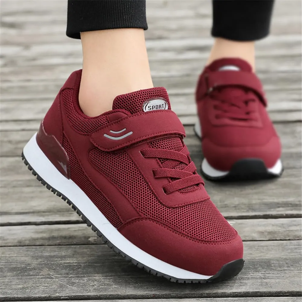 LEADER SHOW Women's Comfort Walking Shoes Casual Safety Non-Slip Elderly Hook-and-Loop Sneakers