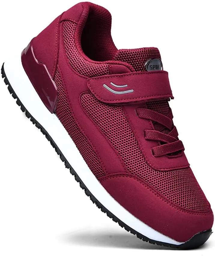 LEADER SHOW Women's Comfort Walking Shoes Casual Safety Non-Slip Elderly Hook-and-Loop Sneakers