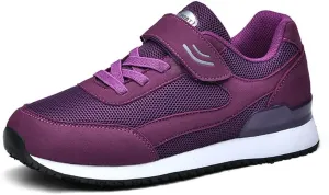 LEADER SHOW Women's Comfort Walking Shoes Casual Safety Non-Slip Elderly Hook-and-Loop Sneakers