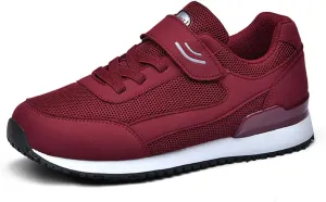 LEADER SHOW Women's Comfort Walking Shoes Casual Safety Non-Slip Elderly Hook-and-Loop Sneakers