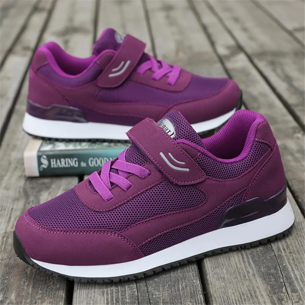 LEADER SHOW Women's Comfort Walking Shoes Casual Safety Non-Slip Elderly Hook-and-Loop Sneakers