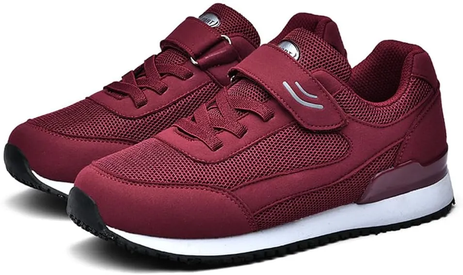 LEADER SHOW Women's Comfort Walking Shoes Casual Safety Non-Slip Elderly Hook-and-Loop Sneakers