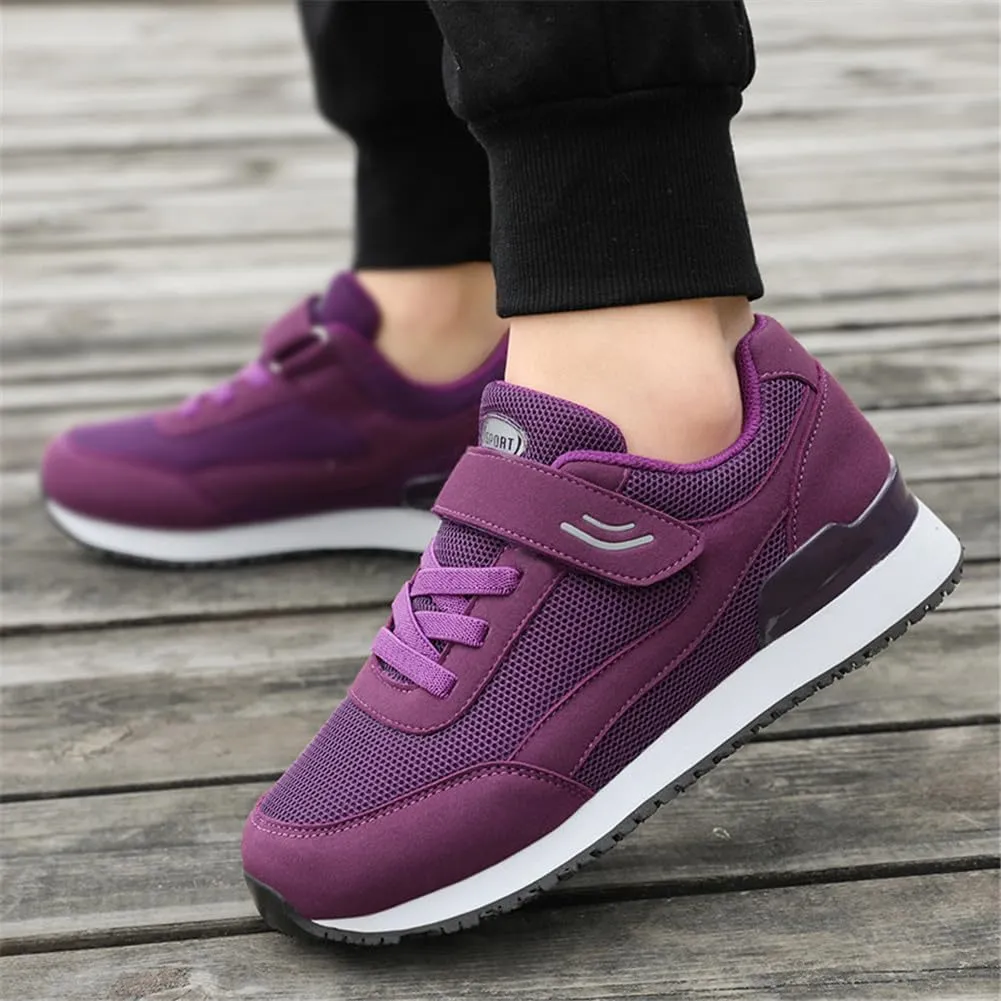 LEADER SHOW Women's Comfort Walking Shoes Casual Safety Non-Slip Elderly Hook-and-Loop Sneakers