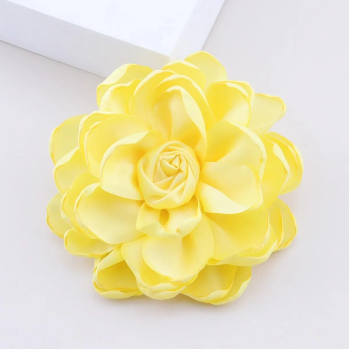 Lightweight Rose Flower Brooch Pin Dual Purpose Brooch Hairpin Elegant Handmade Large Fabric Flower Brooches Pin for Women Dress Suit Ceremony Delicate Accessories Jewelry Special Day Gift